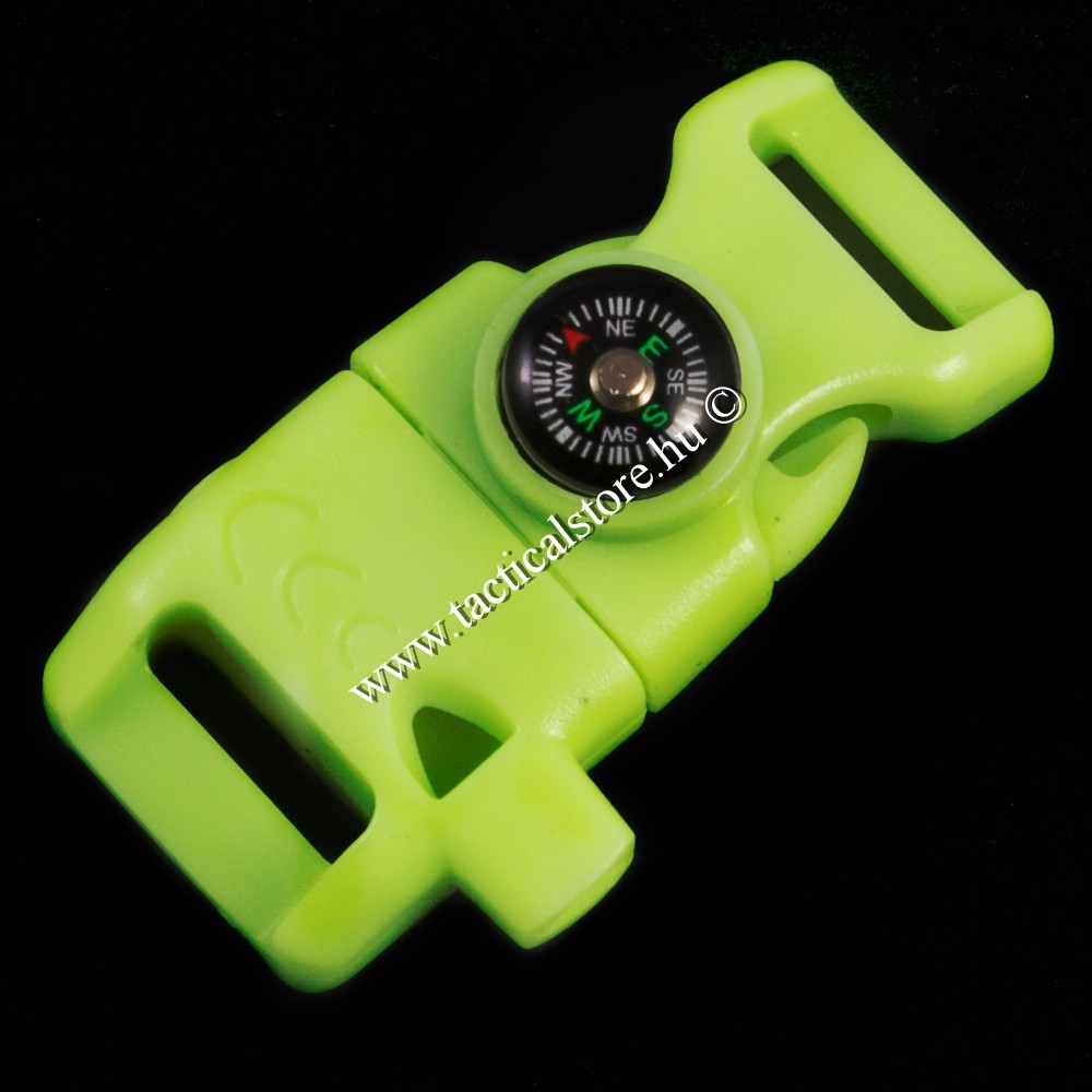 Side Release whistle Buckle Flint Fire Starter-Compass Paracord Bracelet
